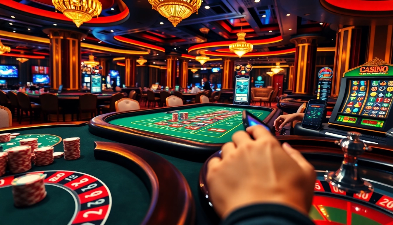 Exciting gambling scene highlighting tt88 casino games with vibrant colors and casino elements.