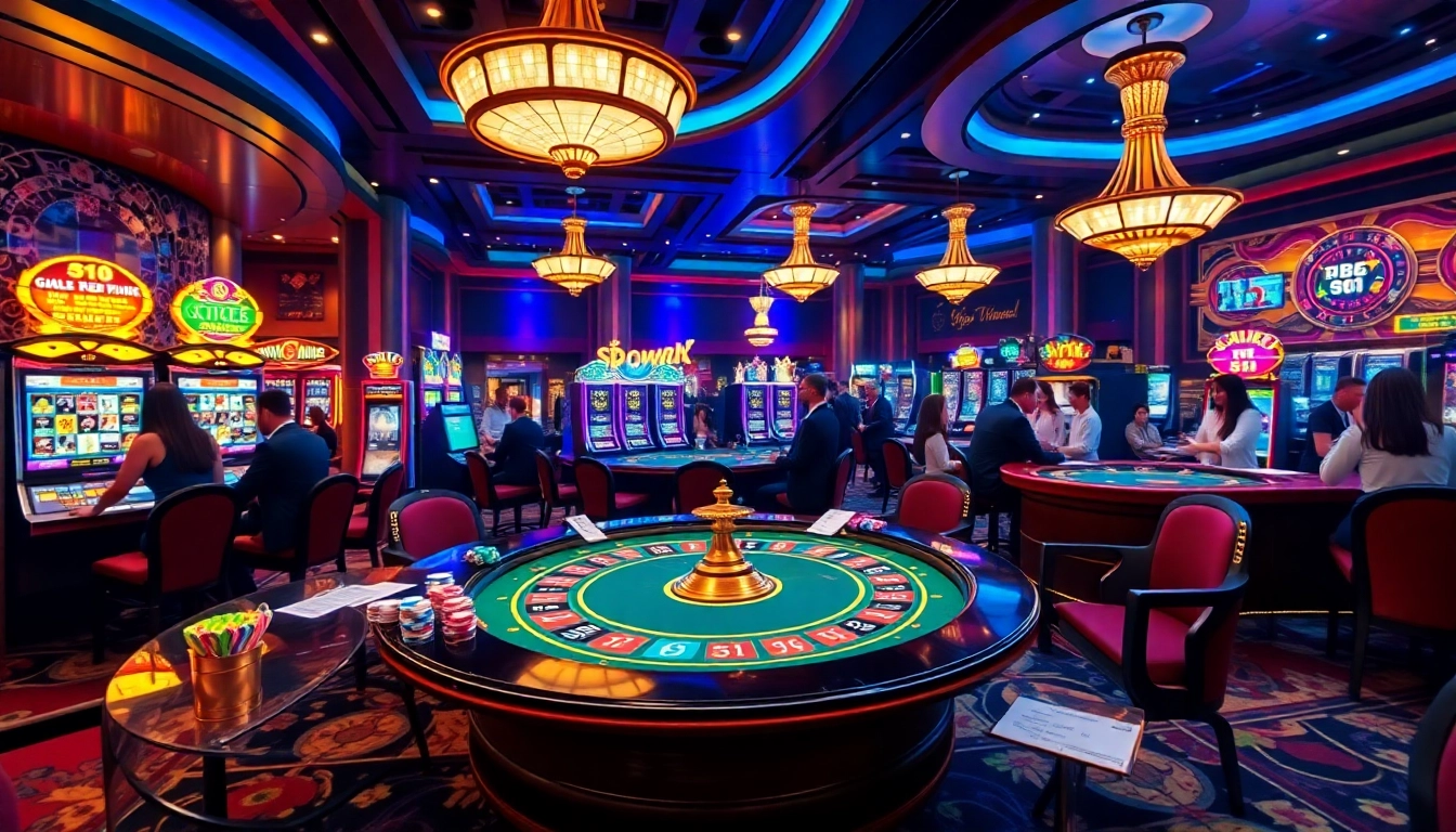 Exciting gaming experience at 88aa with players betting at casino tables and digital interfaces.