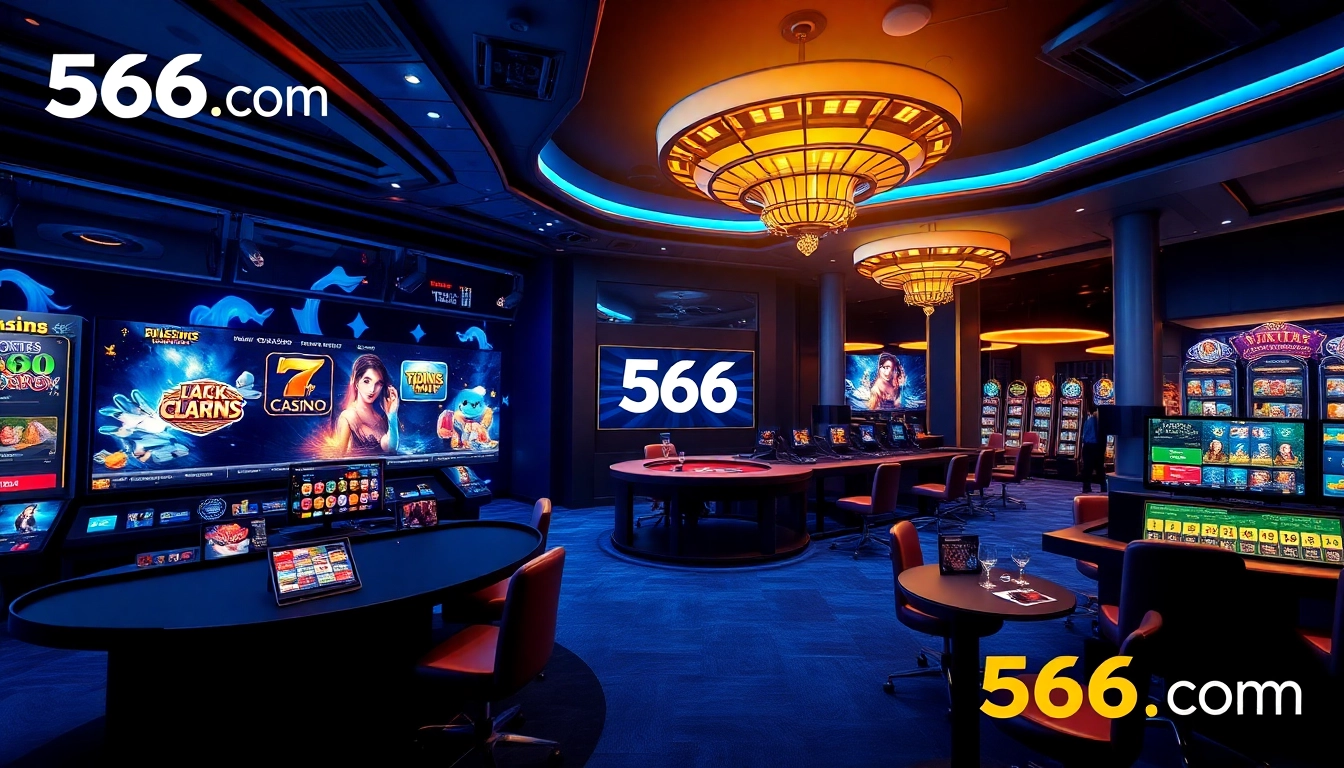Engaging online gambling platform interface featuring 566.com with vibrant games and promotions.