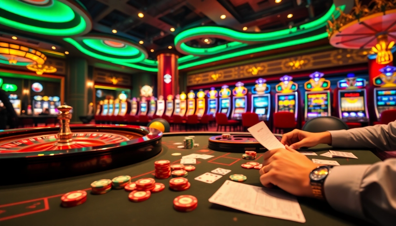 Experience thrilling action at KM88 casino with vibrant poker games and roulette excitement.