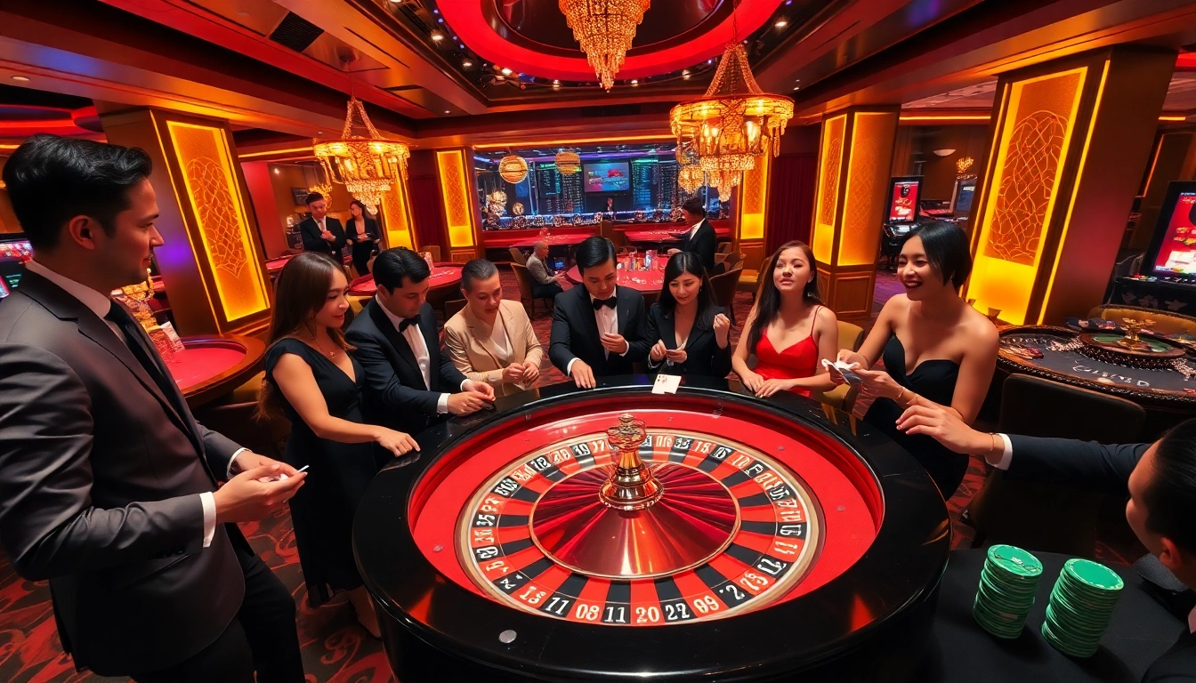 Experience high-stakes excitement at TR88 Casino with vibrant roulette and professional players.