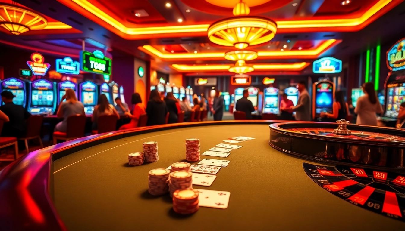 Gamble confidently at TG88.cafe with a vibrant casino scene featuring active blackjack and roulette tables.
