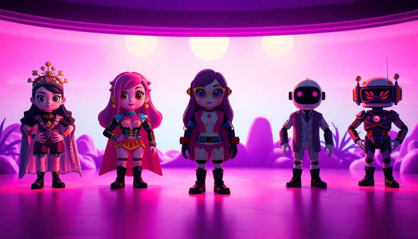 Vibrant digital representation of the top five nsfw ai platforms showcasing character avatars and unique features.