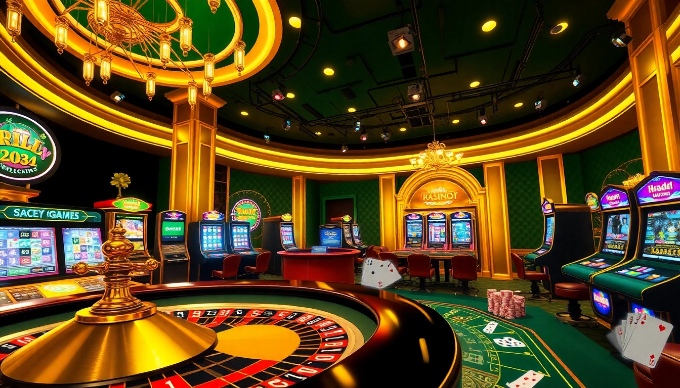 Experience a dynamic online casino atmosphere showcasing gaming excitement at https://888vnd.space/ with roulette and slot machines.
