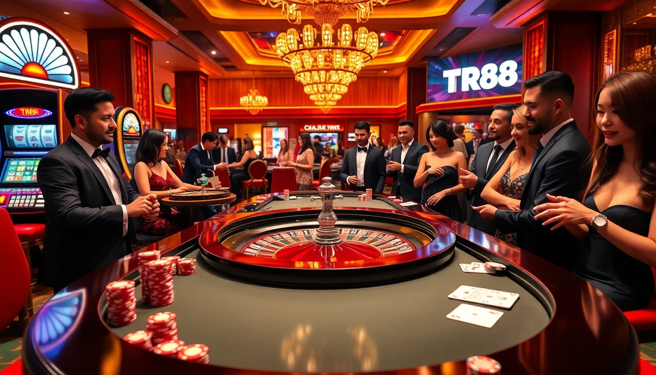 Experience the excitement at the casino with TR88-themed roulette and poker elements.