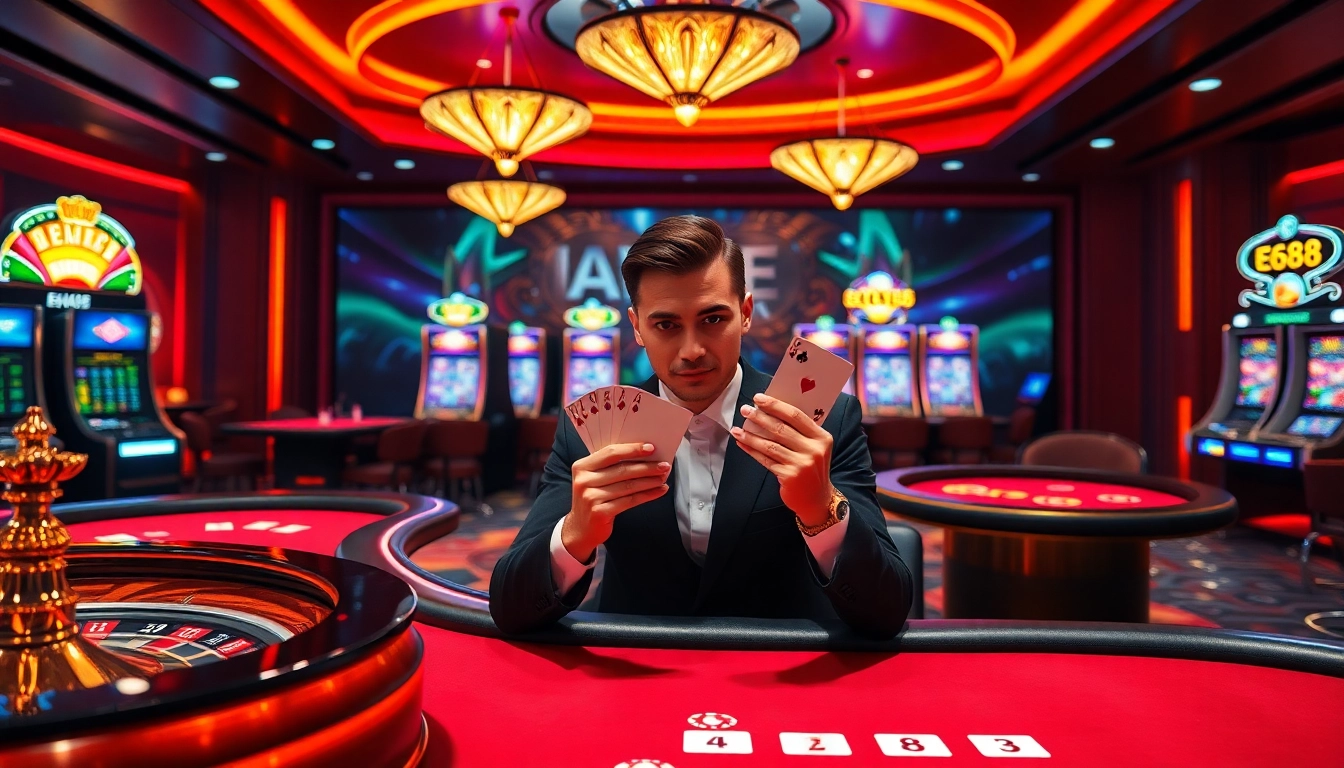 Experience thrilling online gambling at ee88 with vibrant casino tables and engaging games.