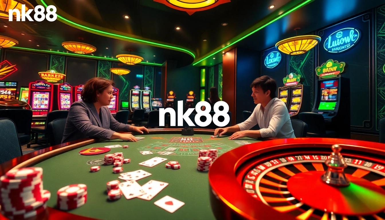 Experience the excitement at nk88's online casino with lively games and vibrant atmosphere.