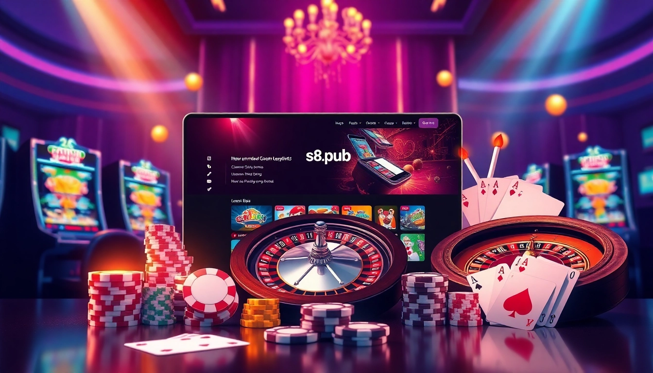 Engage with thrilling casino games at https://s8.pub/ featuring slot machines, poker chips, and roulette.