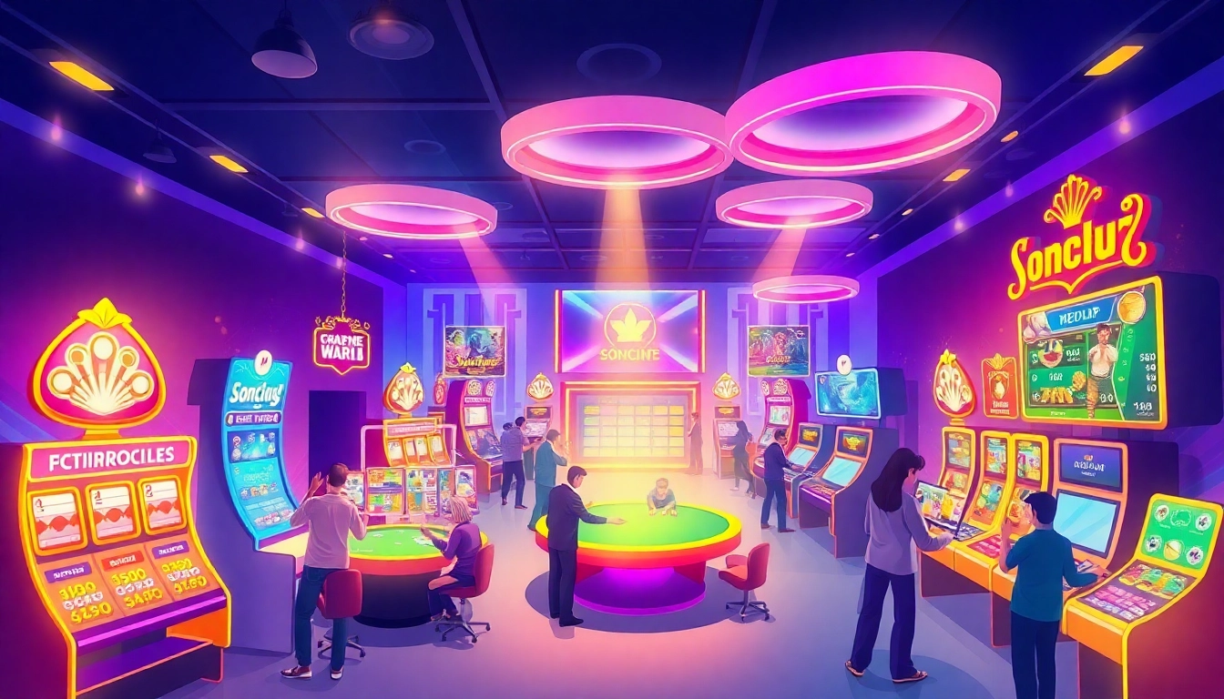 Sonclub interactive gaming environment showcasing diverse online games and vibrant user experience.