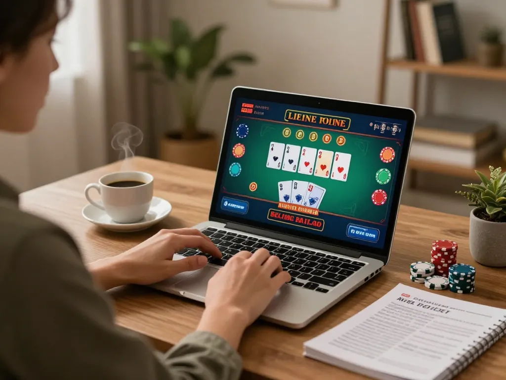 xx88 user engaging in online baccarat gameplay, creating a strategic gaming environment at home