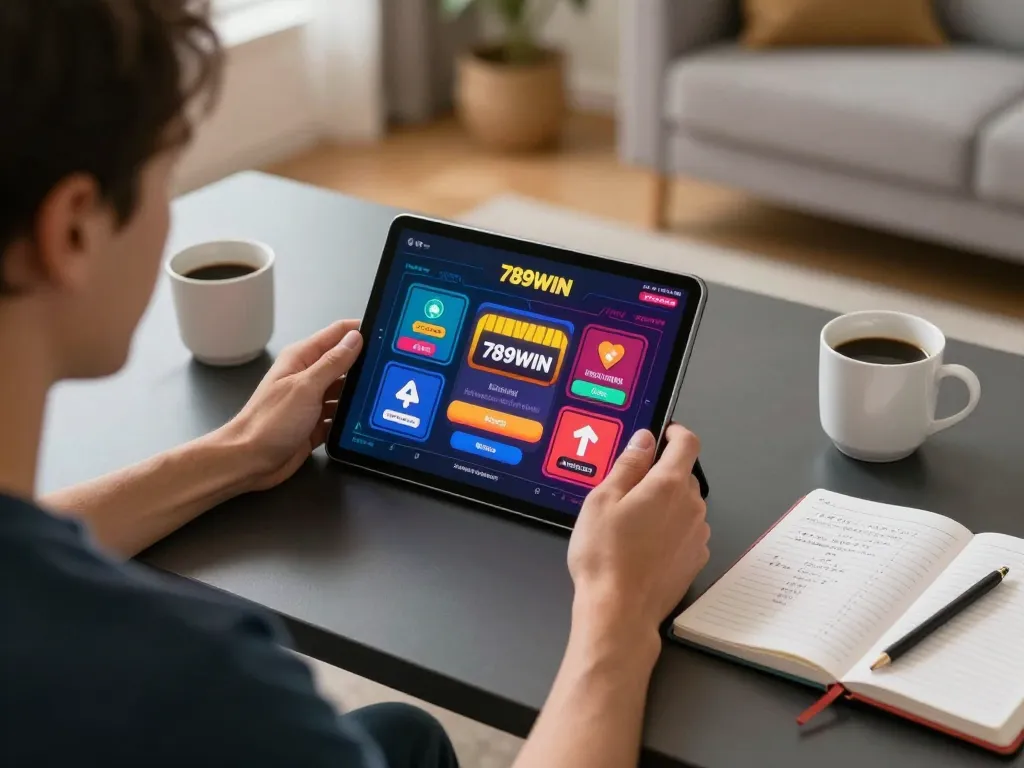 Engage in responsible online gaming at 789WIN with strategic planning in a cozy home setup.