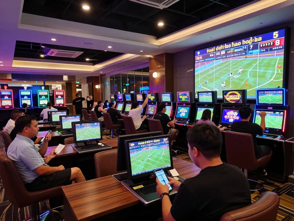 Exciting sports betting environment highlighting tỷ lệ kèo nhà cái 5 updates on screens.