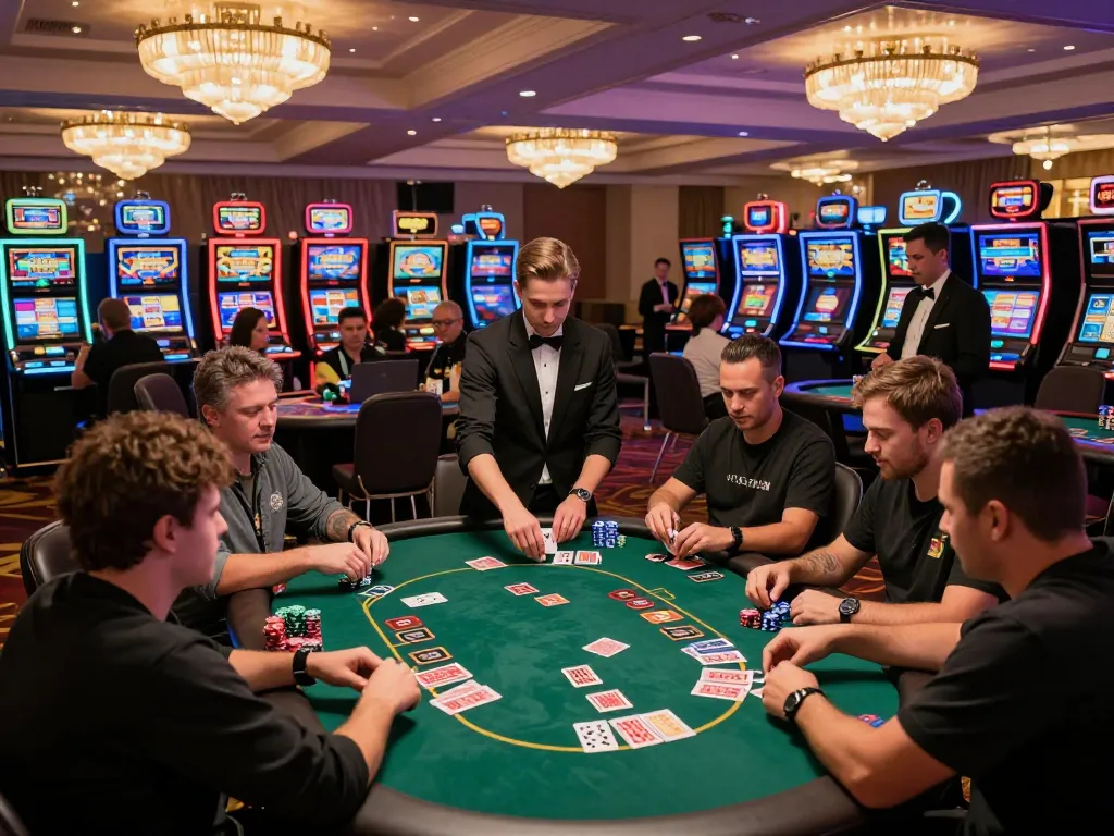 Players enjoying a lively game at hit-club casino, highlighting strategic gameplay and vibrant atmosphere.